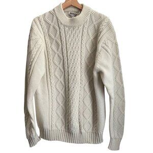 Vintage Montgomery Ward Mens Sweater Size L 70/80s Chunky Cable Knit Fisherman